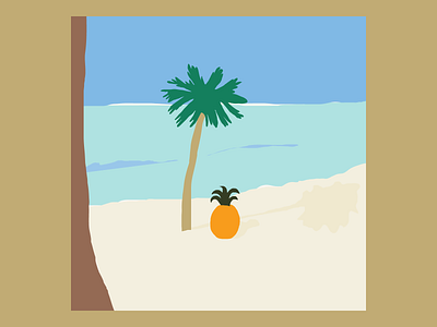 pineapple on the beach beach illustration palmetto pineapple