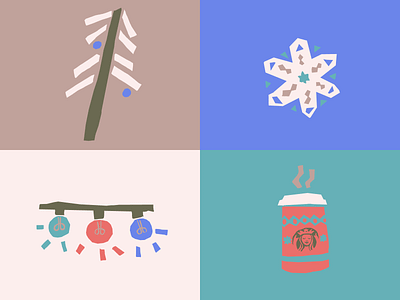 a wintery mix christmas christmas lights christmas tree coffee illustration snowflake starbucks winter
