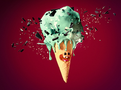 3D Funny Ice Cream 3d 3d art cinema 4d daniel ciria danielciria illustration zbrush pixlogic