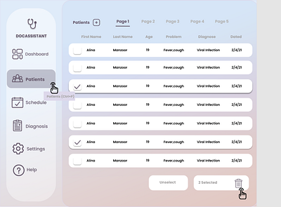 DocAssistant ai clinic doctor machinelearning managementsystem medical minimalistic patients ui webapp webdesign