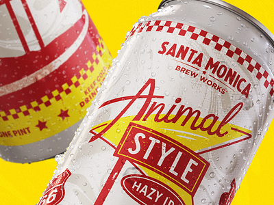 Animal Style | Santa Monica Brew Works animal style beer label design hazy ipa illustration packaging santa monica