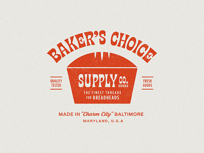 Baker's Choice Supply badge bakery baltimore bread grain maryland retro retro badge retro logo retro type texture true grit texture supply truegrit