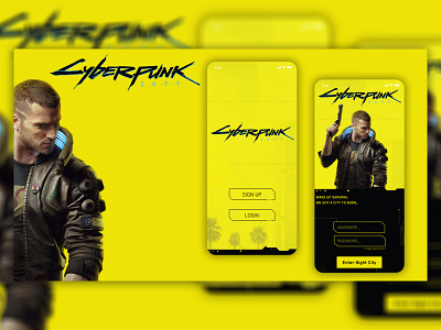 Cyberpunk 2077 Mobile app UI design concept cyberpunk cyberpunk 2077 ui ux website concept website design