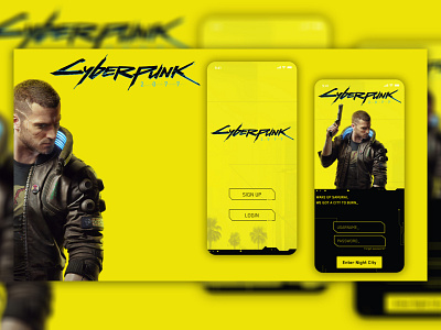 Cyberpunk 2077 Mobile app UI design concept