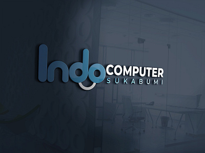 indo computer glass window logo mockup branding design logo