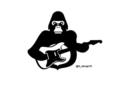 Gorilla Rockstar design gorilla gorilla guitar logo gorilla playing guitar