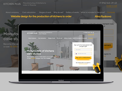 Landing page for the production of kitchen to order design designer kitchen landing landingpage web webdesign website