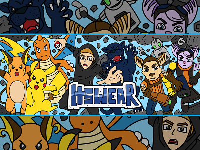 Itswear - Cartoon Twitch Banner 2d animation caricature cartoon comic cute fanart hand drawn illustration simpsons twiiter banner twitch banner web banner youtube banner