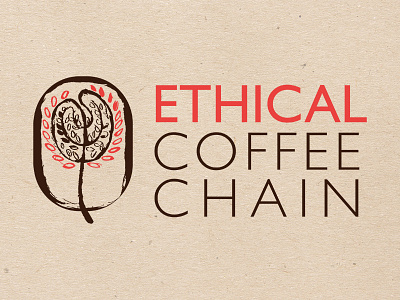 Logo for Ethical Coffee Chain artisanal beverage branding coffee farmtotable food logo