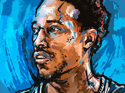 Portrait Illustration - DeMar DeRozan basketball canada digital art fan illustration nba portrait raptors san antonio sports spurs toronto