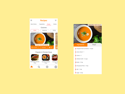 Recipes App chef cook first shot food food and drink food app recipes recipes app uidesign uiux