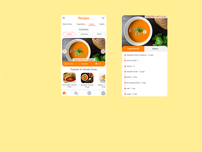 Recipes App chef cook design first shot food food and drink food app recipes recipes app typography uidesign