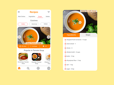 Recipes App chef cook design first shot food food and drink food app recipes recipes app uidesign