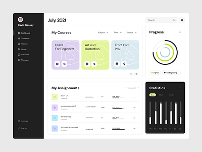 Courses Schedule Dashboard