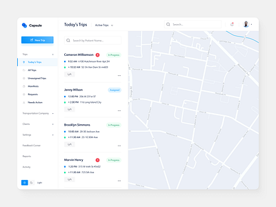 Trip Managment Platform for Healthcare dashboard design saas ui web design