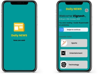 Daily news app design ui ux