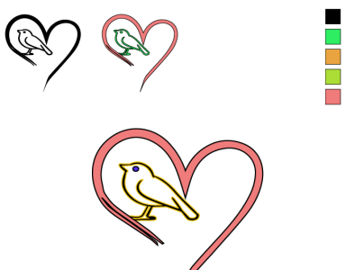 bird heart animation branding design illustration illustrator logo minimal type typography vector