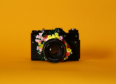 Floral Camera art branding design photography photoshop