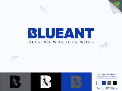 BLUEANT ant branding brandmark creative design graphic design icon illustration logo logotype typography vector