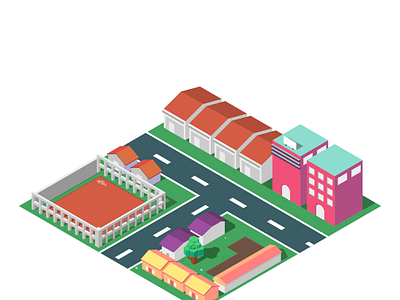 Isometric flat city