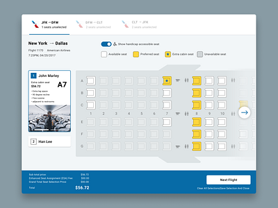 CheapOair Seatmap Widget app design ecommerce flight seat seatmap travel ui ux web design