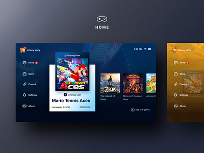 Nintendo Switch Concept Pages animation game home interface news nintendo switch ui ux