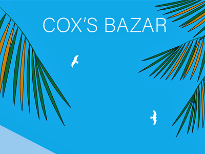 Cox's Bazar birds blue sky illustration palm leaf