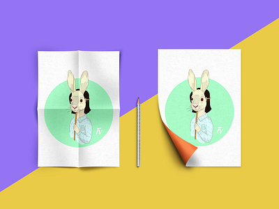 Child Rabbit child design illustration introvert rabbit vector