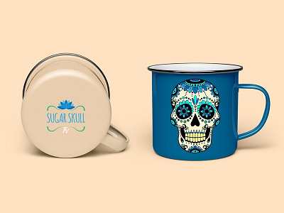 Sugar Skull art mug skull sugar vector