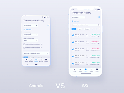 Crypto Wallet App   Android VS iOs