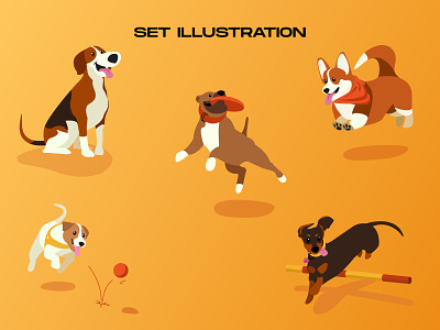 A dogs set illustration app design dog illustration pet ui uidesign ux vector web website