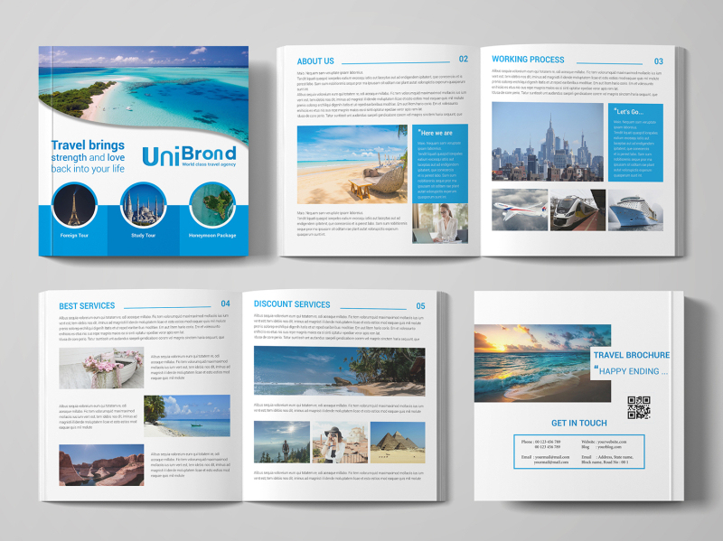 Square travel brochure design template by Md. Mahdi Hossain on Dribbble