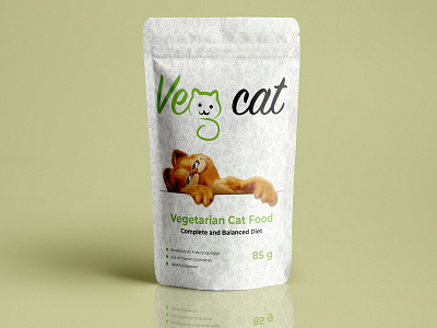 Vegetarian cat food pouch bag packaging design