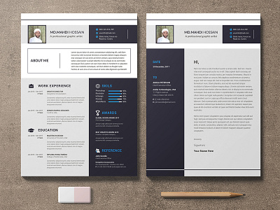 Modern resume and coverletter template design