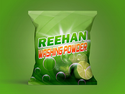 New lemon power washing powder product packaging design