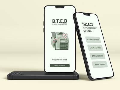 BTEB CGPA Calculator Mobile App UI Design 3d app interface calculator cgpa calculator design graphic design illustration minimalist mobile app mockup template trending ui ui kit uiux