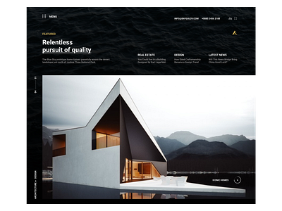 Real estate concept page architecture design house minimal real estate typography ui ux web