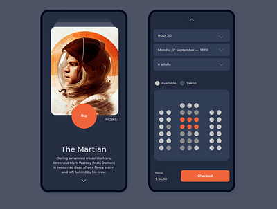 Mobile app concept cinema mobile mobile app mobile app design mobile design mobile ui ticket ticket booking tickets