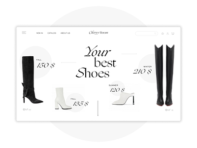 Shoe store black white design main screen minimal minimalism shop shop website store trend 2020 ui web design website white