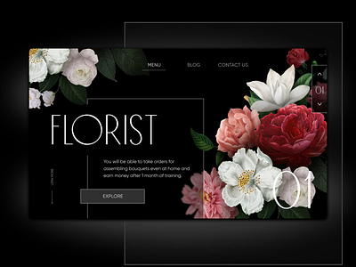 Black Website for floristry course