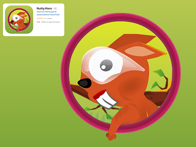 Nutty Hero Game Icon Design adobe animate adobe flash game graphic design icon logo design squirrel vector