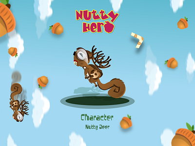 Nutty Deer Character Design adobe animate adobe flash character creative deer design game hero mix nutty squirrel vector