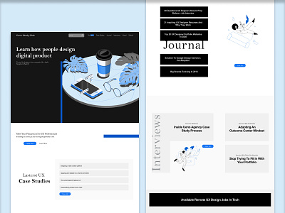 redesign / Case Study Club black blue branding case study concept design figma flat landing page material photoshop redesign typography ui ui design user experience user interface ux web website