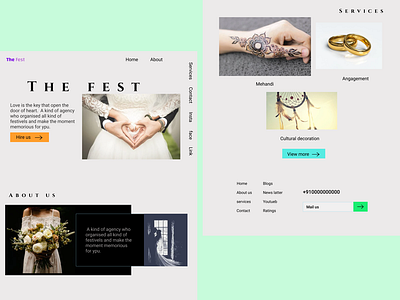 The fest landingpage marriage agency typography ui