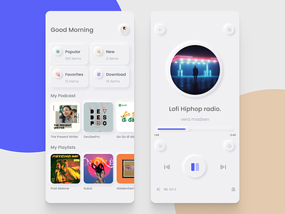 Music Player App 🎛 | Neumorphism concept mobile app music player neumorphism ui ui design