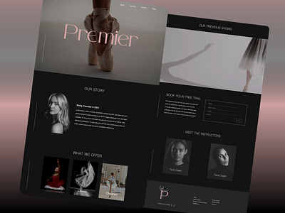 Ballet academy Landing Page adobexd ui userinterfacedesign