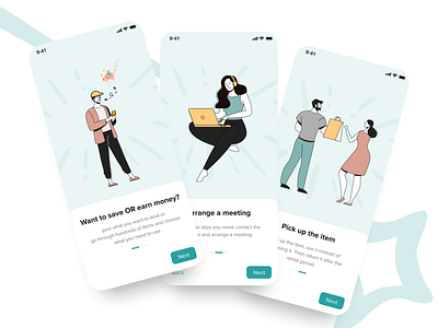 Mobile app onboarding screens appdesign design illustration mobileapp onboarding onboardingscreens splash splashscreen ui uiux userinterfacedesign