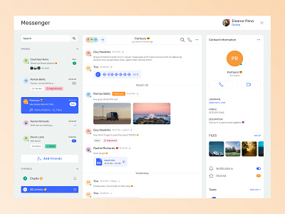 Messenger dashboard design figma messaging uiux