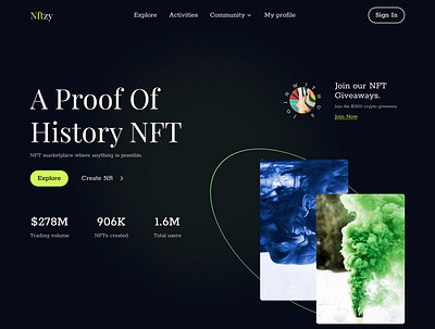 NFT Landing Page design figma landing page nft ui uiux website