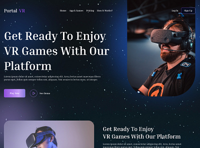 VR - Landing Page figma gamers gaming landing page ui uiux virtual reality vr